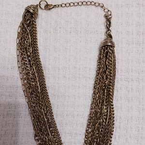 Lia Sophia Kiam Family 17-20" Antique Gold Tone Necklace NWOT